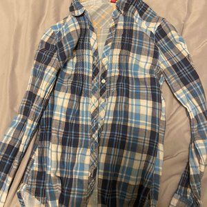 Blue button down flannel
